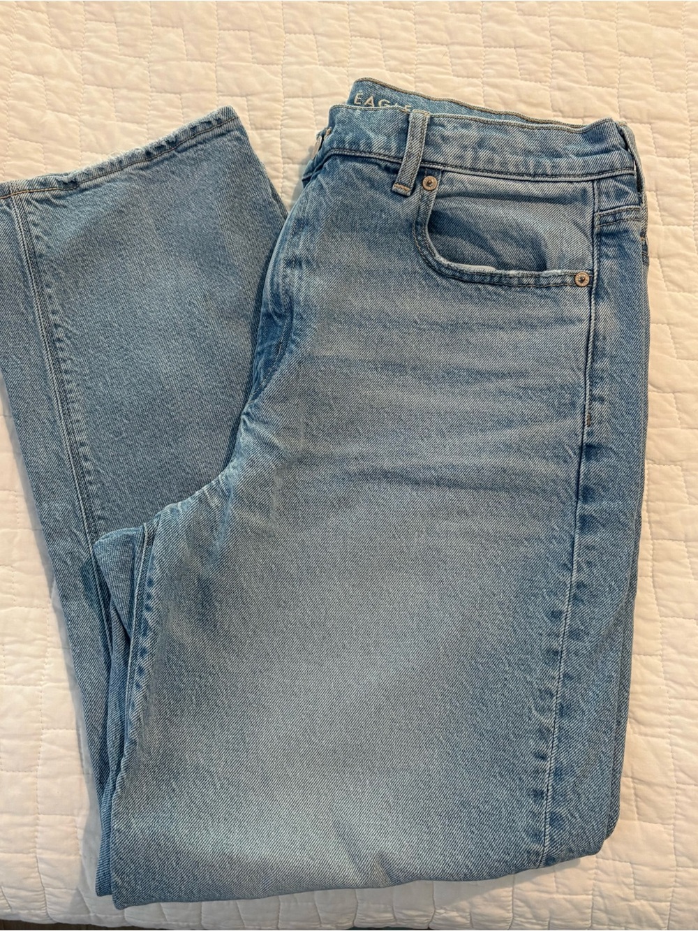 American Eagle Outfitters Light Blue Women's Straight-Leg Jeans